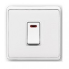 Διακόπτης Απλός Φωτιζόμενος Neon Double Pole 45A Λευκό London 190872/WH